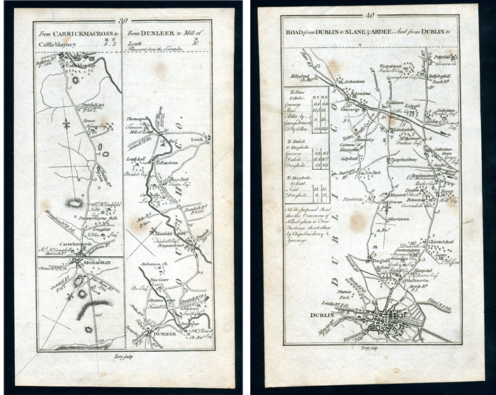 1778 Taylor & Skinner Antique Ireland Road Map 9394 Straffan Dublin